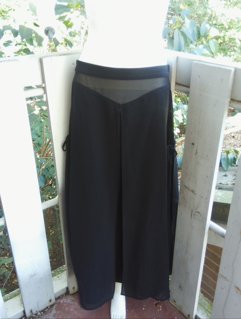 Vintage 90s Y2K Black  Gothicgirl romantic feminine Semi Sheer Maxi Skirt